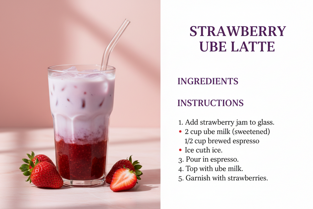 utea strawberry ube latte recipe