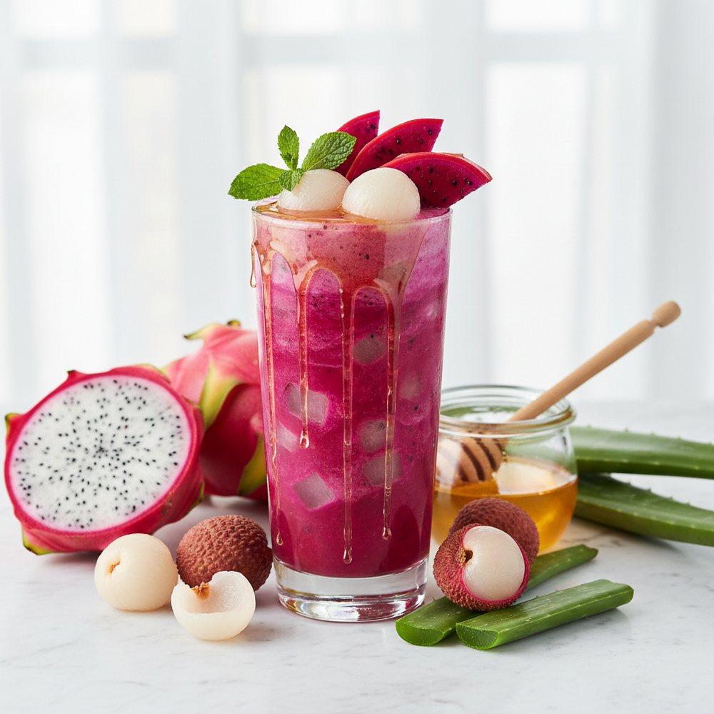 Honey Aloe Vera Lychee Dragon Fruit Smoothie