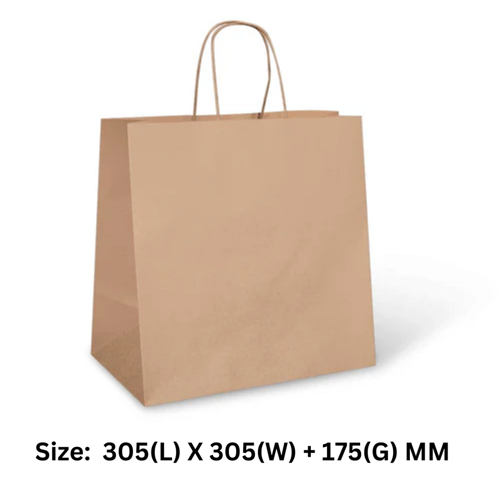 Uber Paper Carry(takeway) Bag - Kraft Brown (250pcs/ctn)