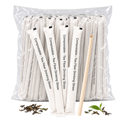 8mm Tea Fiber Straw Individual Wrapped - 8mm x 230mm