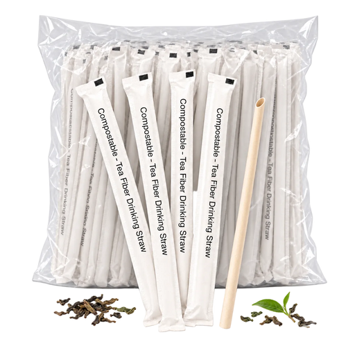 8mm Tea Fiber Straw Individual Wrapped - 8mm x 230mm