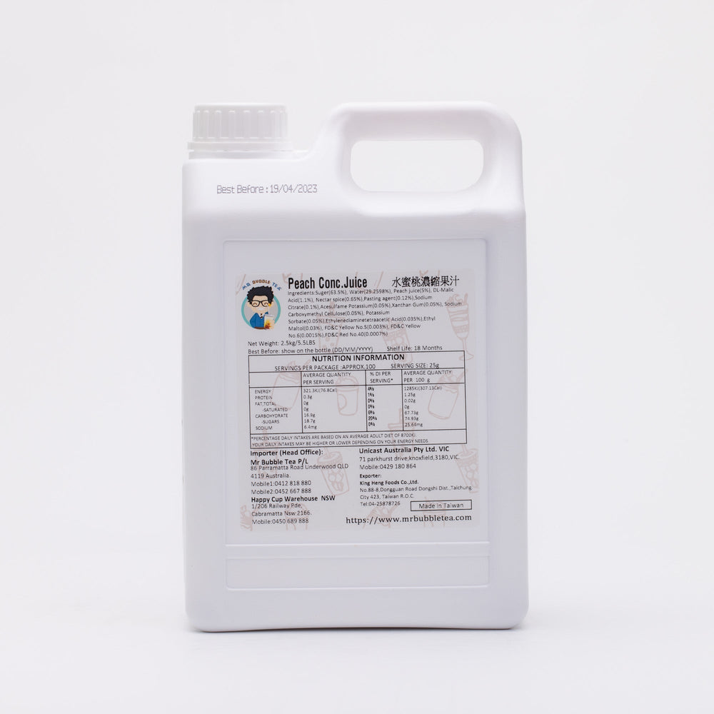 TC Peach Flavour Concentrated Syrup  (2.5kg)
