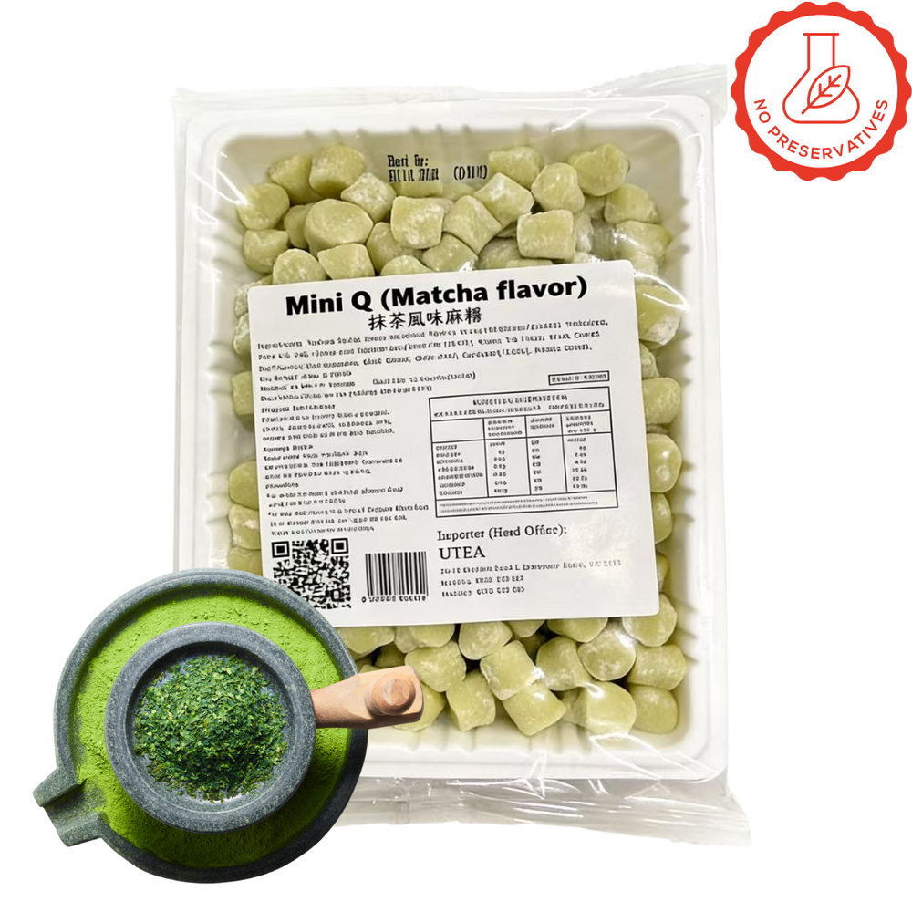 Mini Q Mochi Matcha flavour (300g)- Limited Edition Toppings - product image for bubble tea supply by UTea Australia