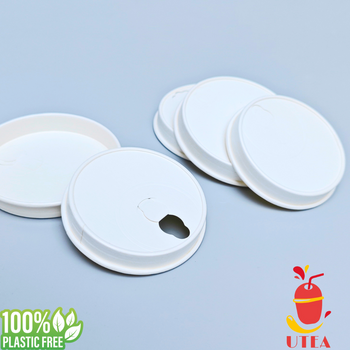 Double Wall Paper Cup Aqueous Lids (Plastic Free 90mm)