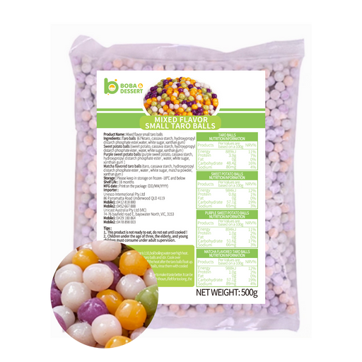 Frozen MIXED(4) Flavor SMALL Taro Balls (500g) -  NSW&QLD Metro only