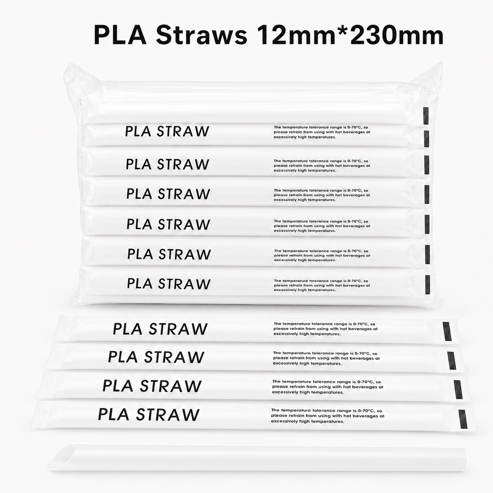 PLA-23CM PLA Disposable 12mm Jumbo Straw (100pcs/pack)