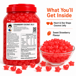 HEART & STAR SHAPE Coconut Jelly-Strawberry Flavor  (3.85kg)