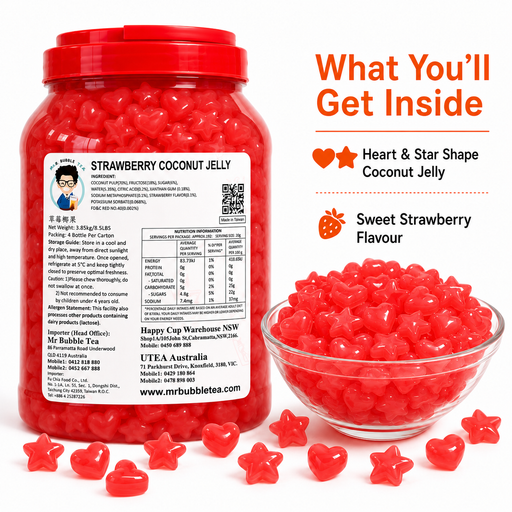 HEART & STAR SHAPE Coconut Jelly-Strawberry Flavor  (3.85kg)