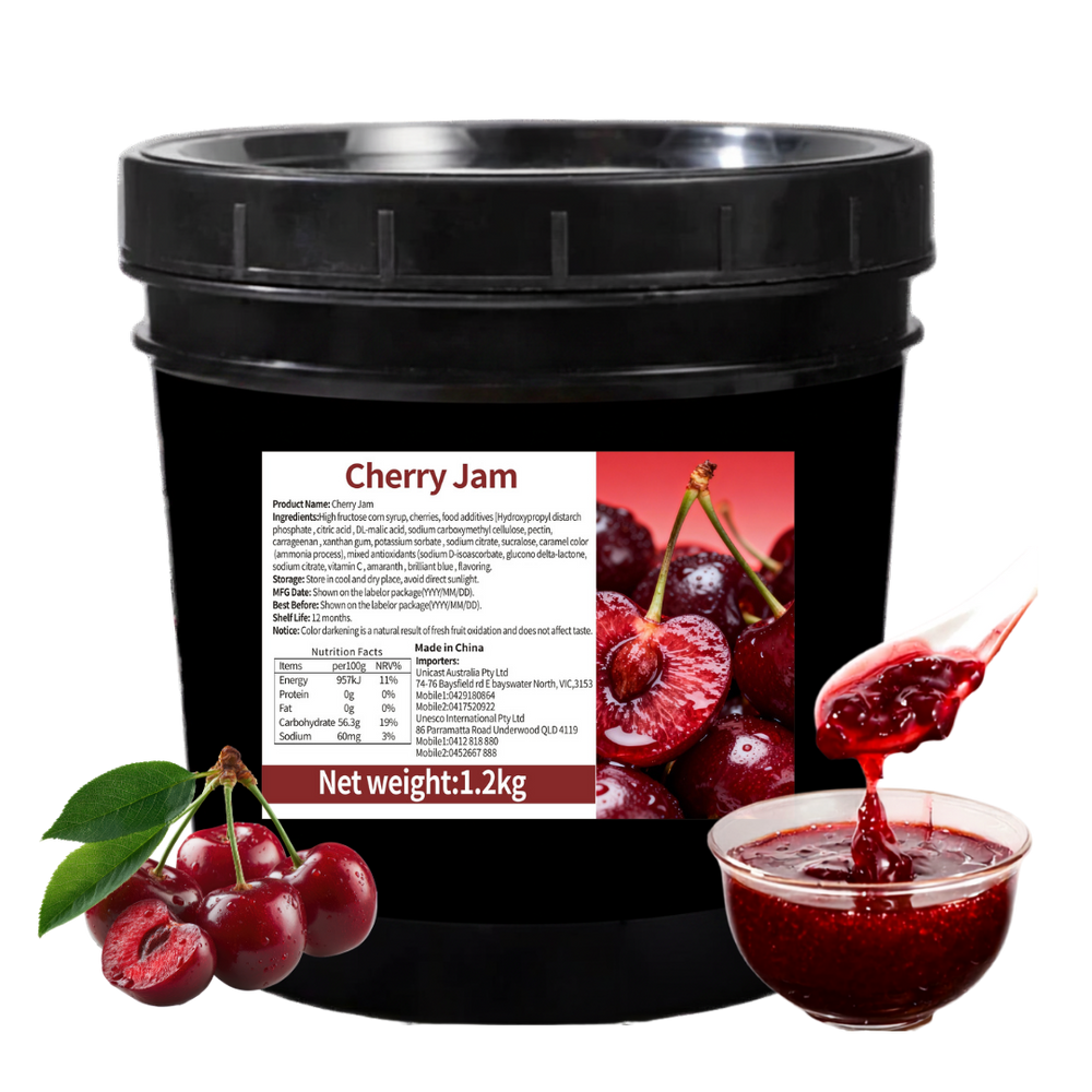 Premium Cherry Jam Syrup 1.2kg – fruit syrup for bubble tea
