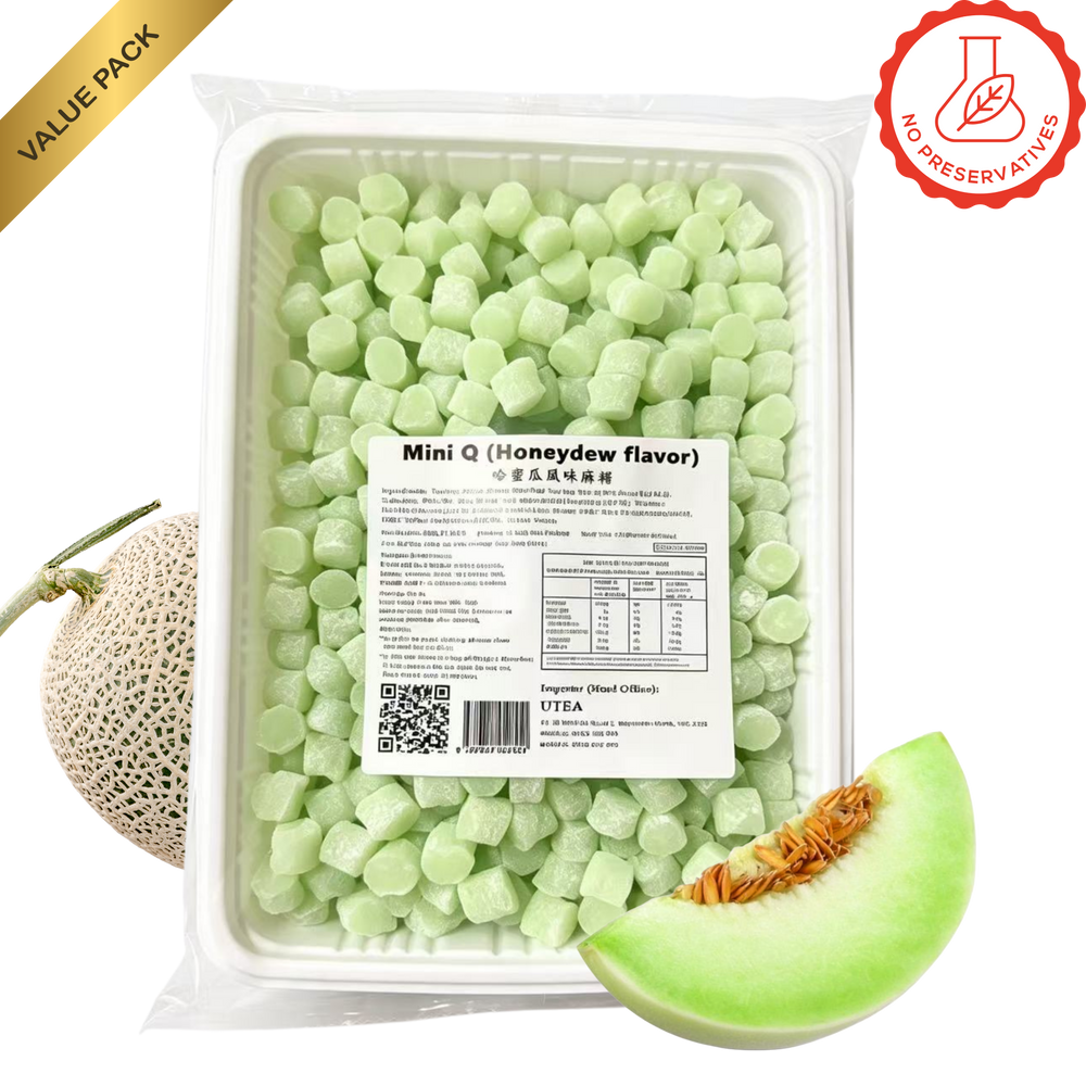Mini Q Mochi Value Pack Honeydew 680g – bubble tea topping, no preservatives