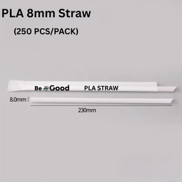 PLA 8mm Straw – Individually Wrapped (8MM x 230MM, 200pcs)