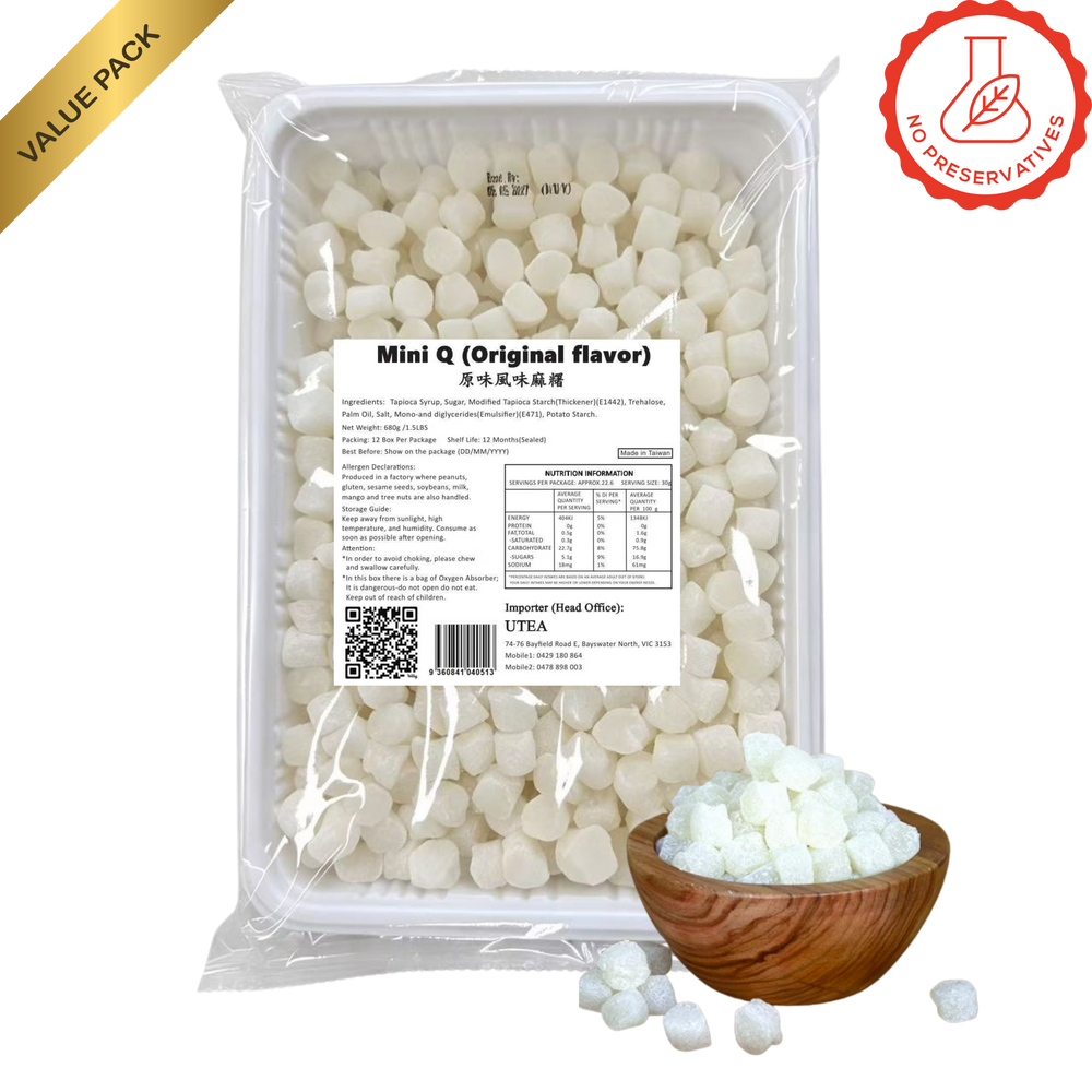 Mini Q Mochi Value Pack Original Flavour 680g – bubble tea topping, no preservatives