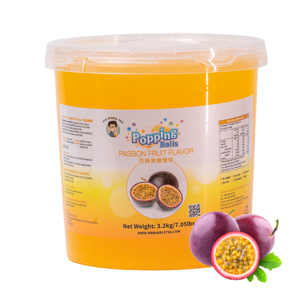 Passionfruit Flavor Popping Balls(3.2kg) Toppings - product image for bubble tea supply by UTea Australia
