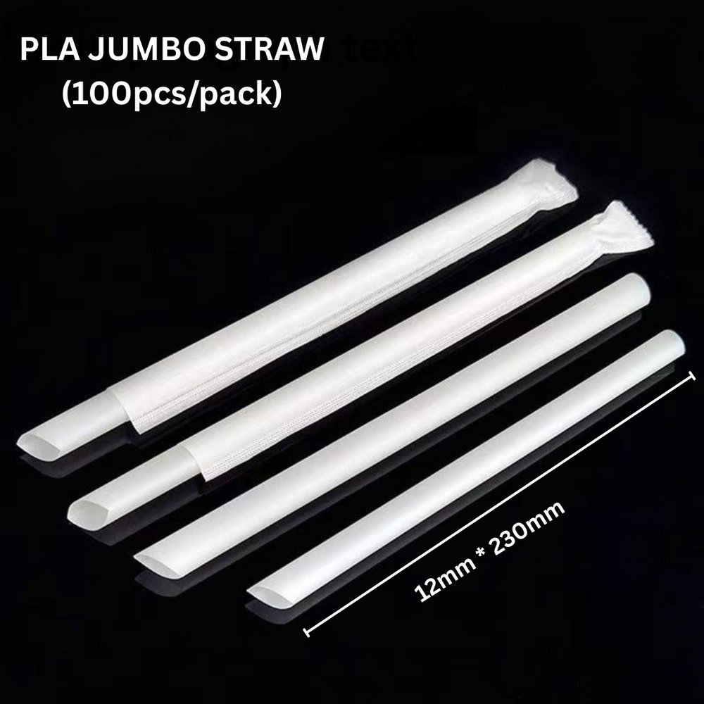 PLA-23CM PLA Disposable 12mm Jumbo Straw (250 pcs)
