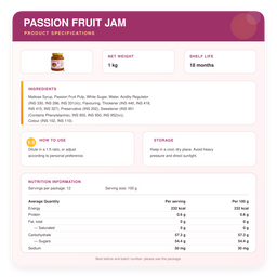 Passionfruit Jam Syrup (1kg)