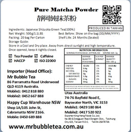 Pure Matcha powder 500g - NEW - product detail image 2 for bubble tea supply by UTea Australia