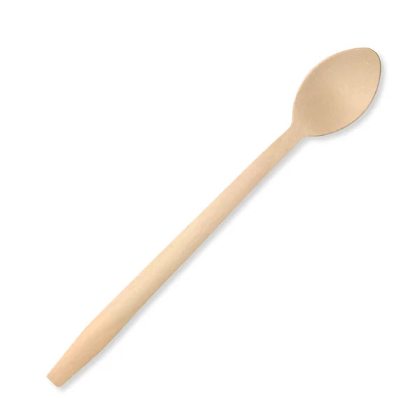 BioPak HY-20TS - 20cm Tall Wood Teaspoon (1000 pcs / Carton)