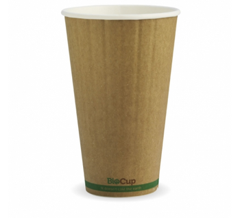 460ML / 16OZ (90MM) KRAFT GREEN STRIPE DOUBLE WALL BIOCUP