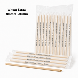 8mm Wheat Straw (no plastic) Individual Wrapped - 8mm x 230mm